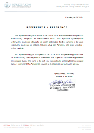 Reference 4 Agnieszka Namyslo